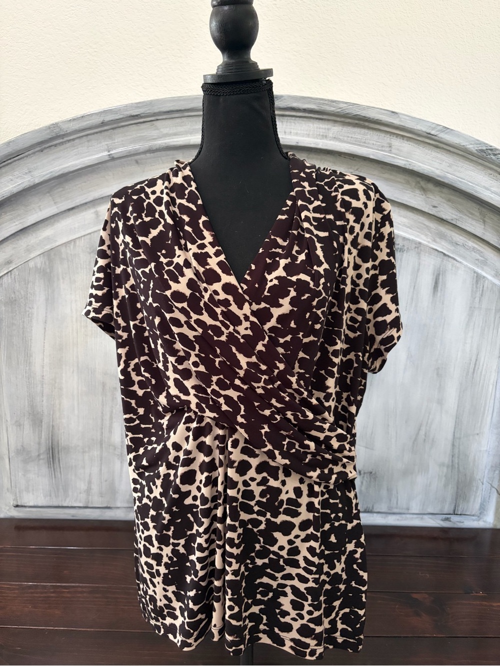 Dkny leopard wrap top